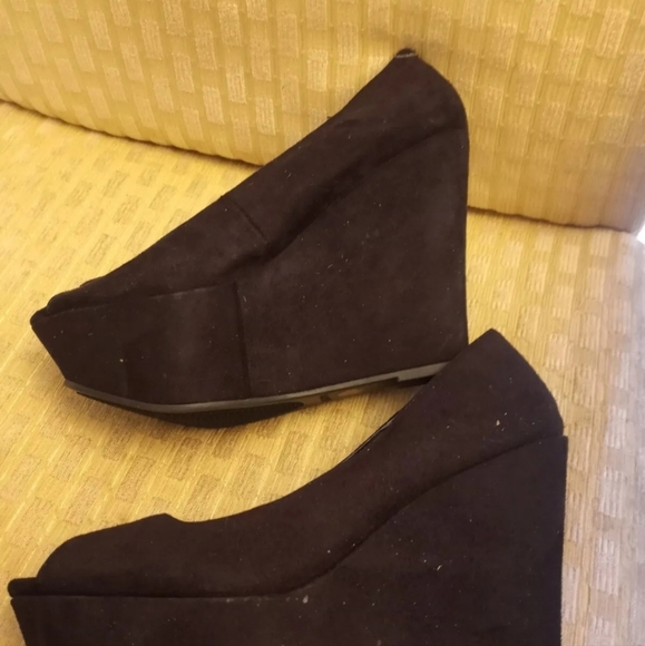 Z London Womens Peep Toe Block Heeled Platform Heels Black Size 6.5 - Picture 3 of 9